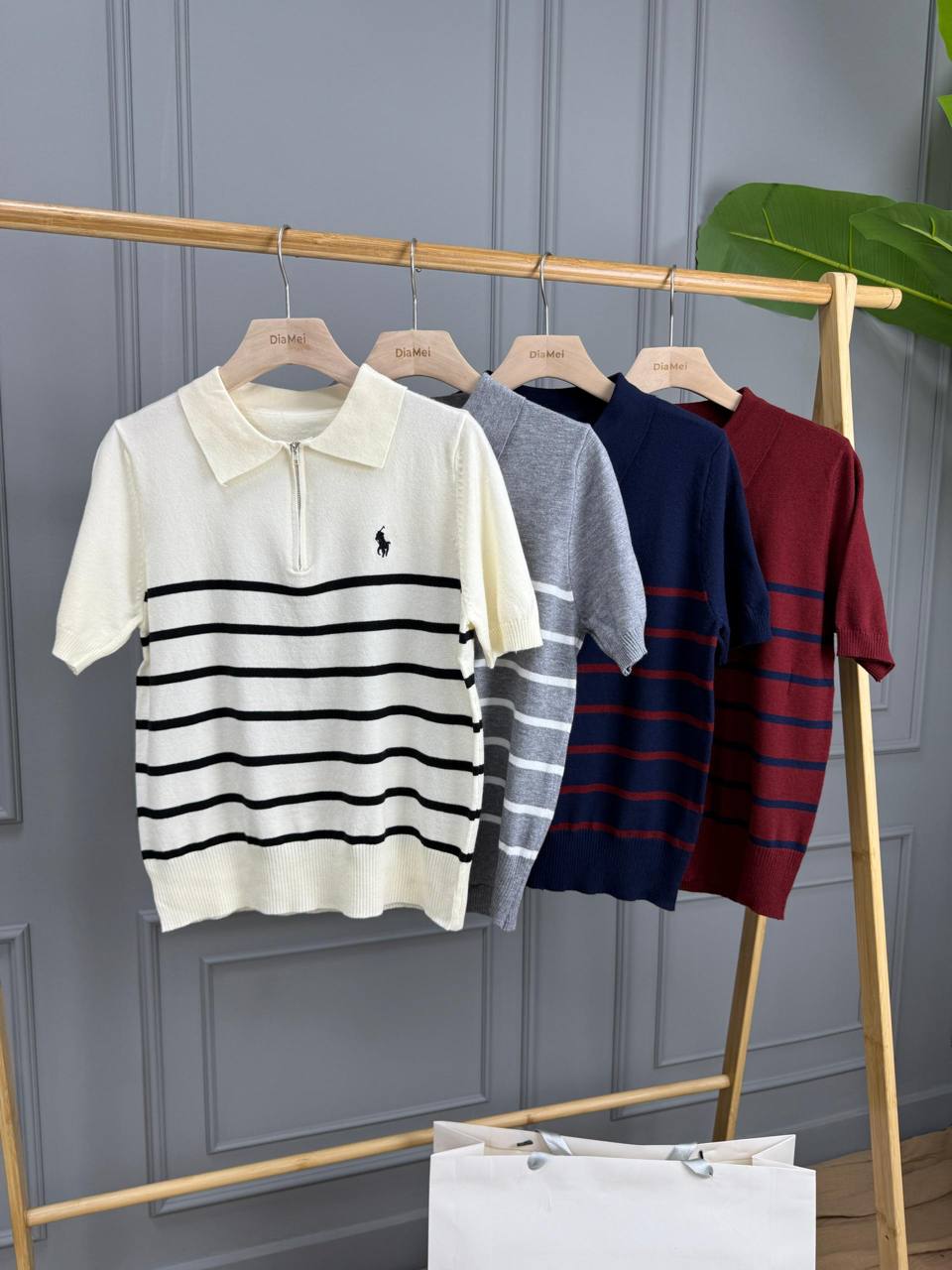 🌟 Брендовые поло с полосками